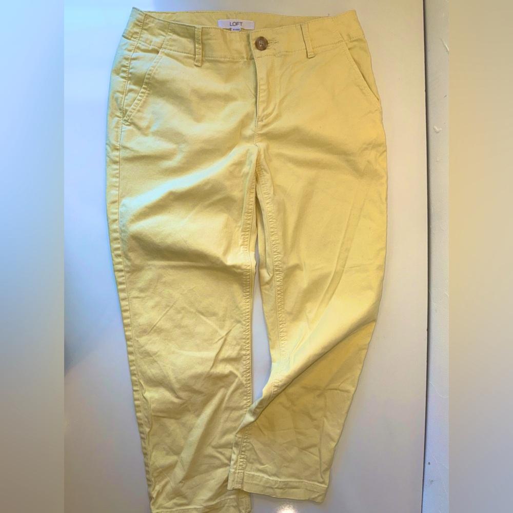 LOFT The SLIM SOFT YELLIW COTTON PANTS SZ 2P